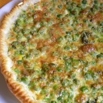 Tortino di piselli, pancetta e prosciutto cotto