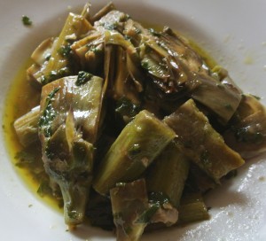 carciofi con finocchi selvatici