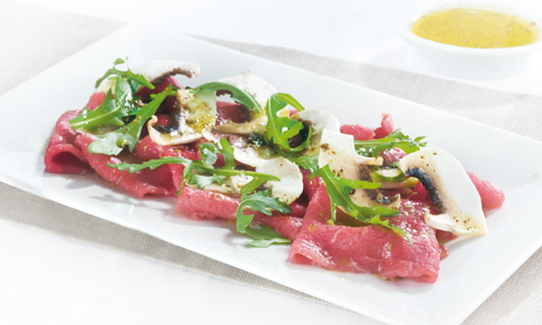 Carpaccio vitello funghi