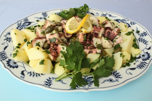 Insalata di polpo con verdure