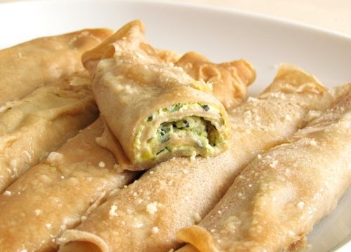 Crepes di farro ripiene di caponatina