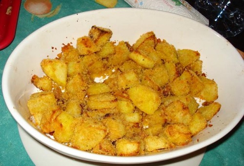 Patate con una gustosa panatura sabbiosa