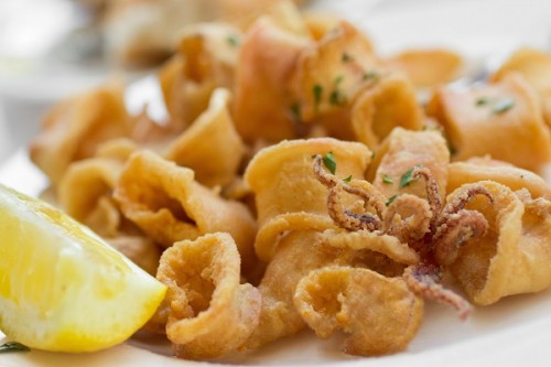 Anelli di calamari gratinati al forno