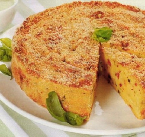 Timballo con verdure e noci