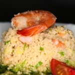 CousCous di pesce con gamberi e piselli